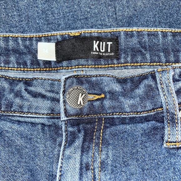 KUT From The Kloth Rachael Mom Jeans Distressed Raw Hem Medium Wash Size 14 - Picture 6 of 7